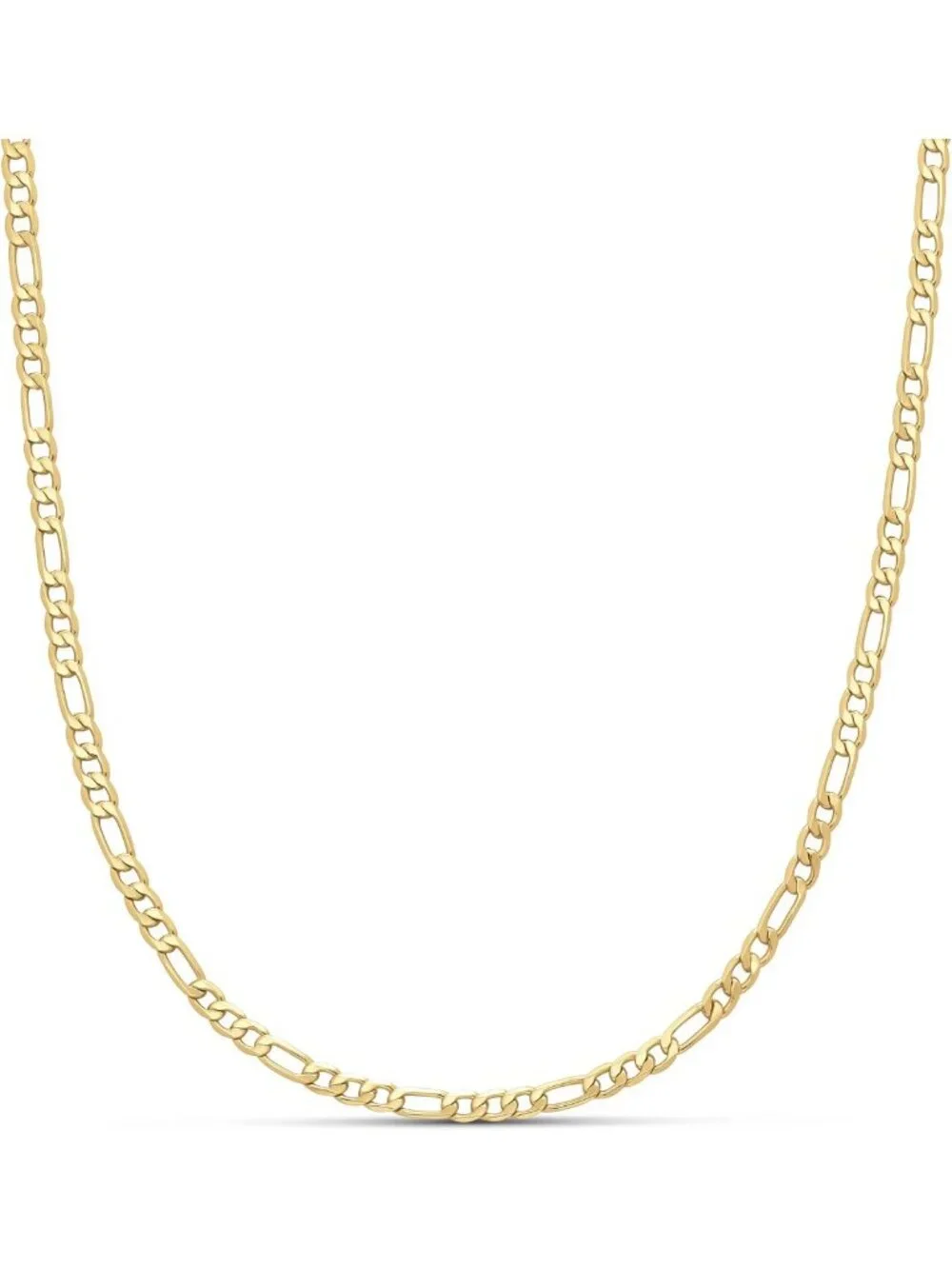 14k Gold/Sterling Silver Plated Figaro Chain Necklace - Elegant, Versatile